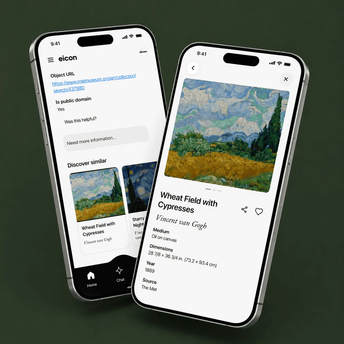 Eicon suggesting similar artworks based on what you scanned